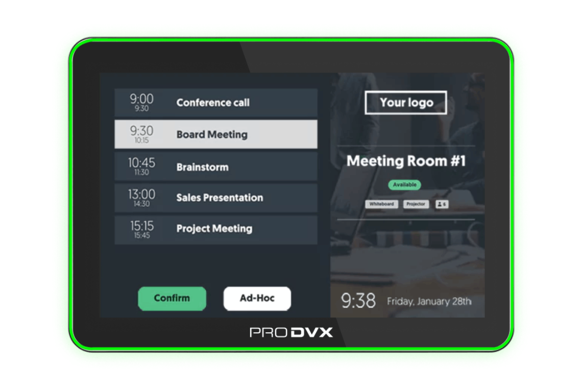 Pro DVX Meeting Room display